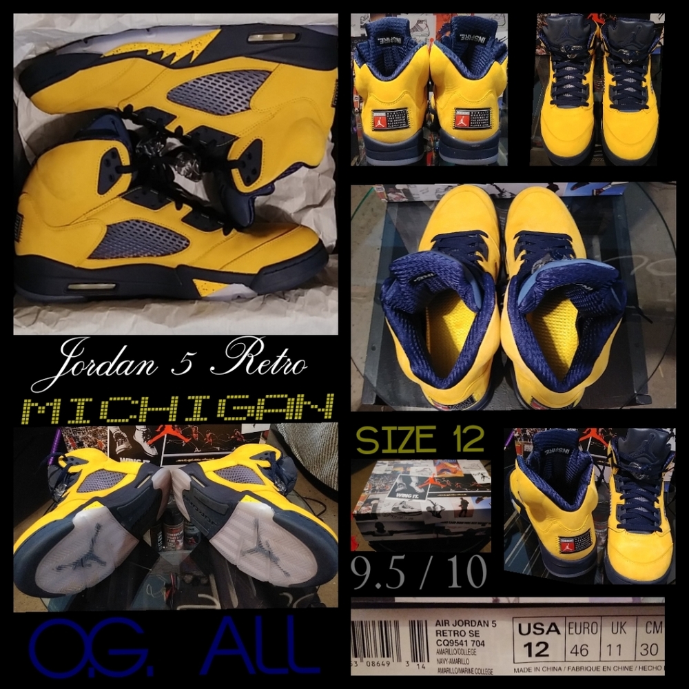 Jordan 5 Retro Michigan's w/ Matching Fleece